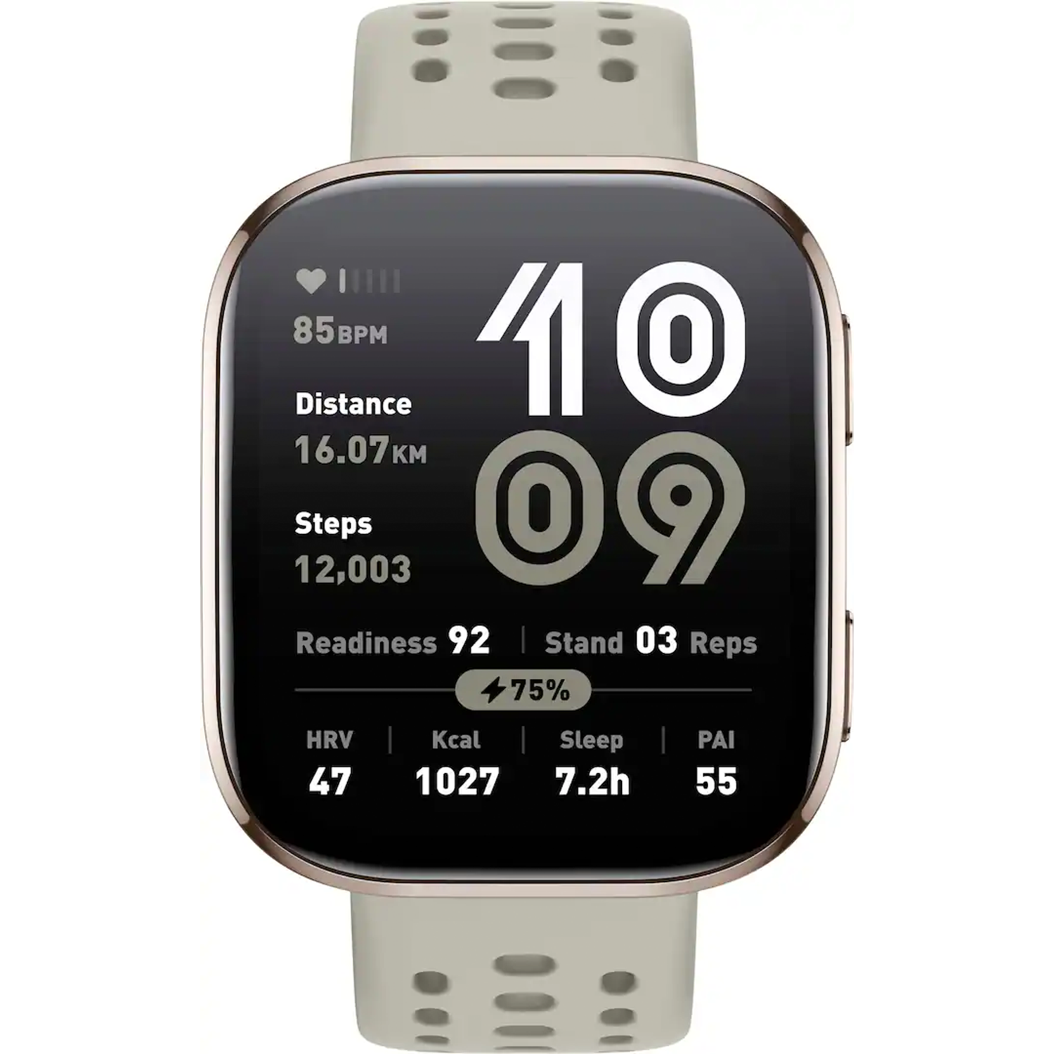 Square Face Fitness Wrist Watch, Multifunctional Activity Tracking Timepiece With Breathable Perforated Strap
