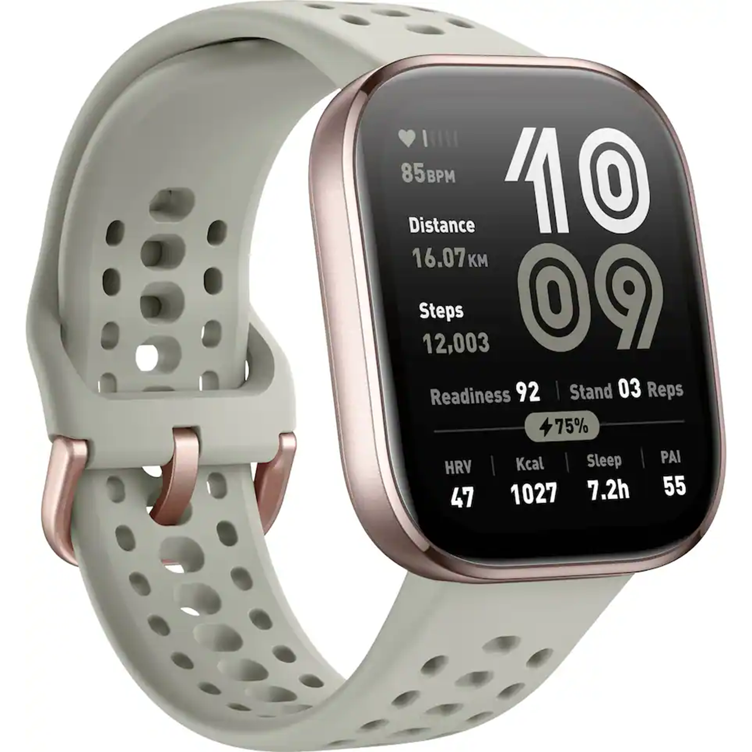 Square Face Fitness Wrist Watch, Multifunctional Activity Tracking Timepiece With Breathable Perforated Strap
