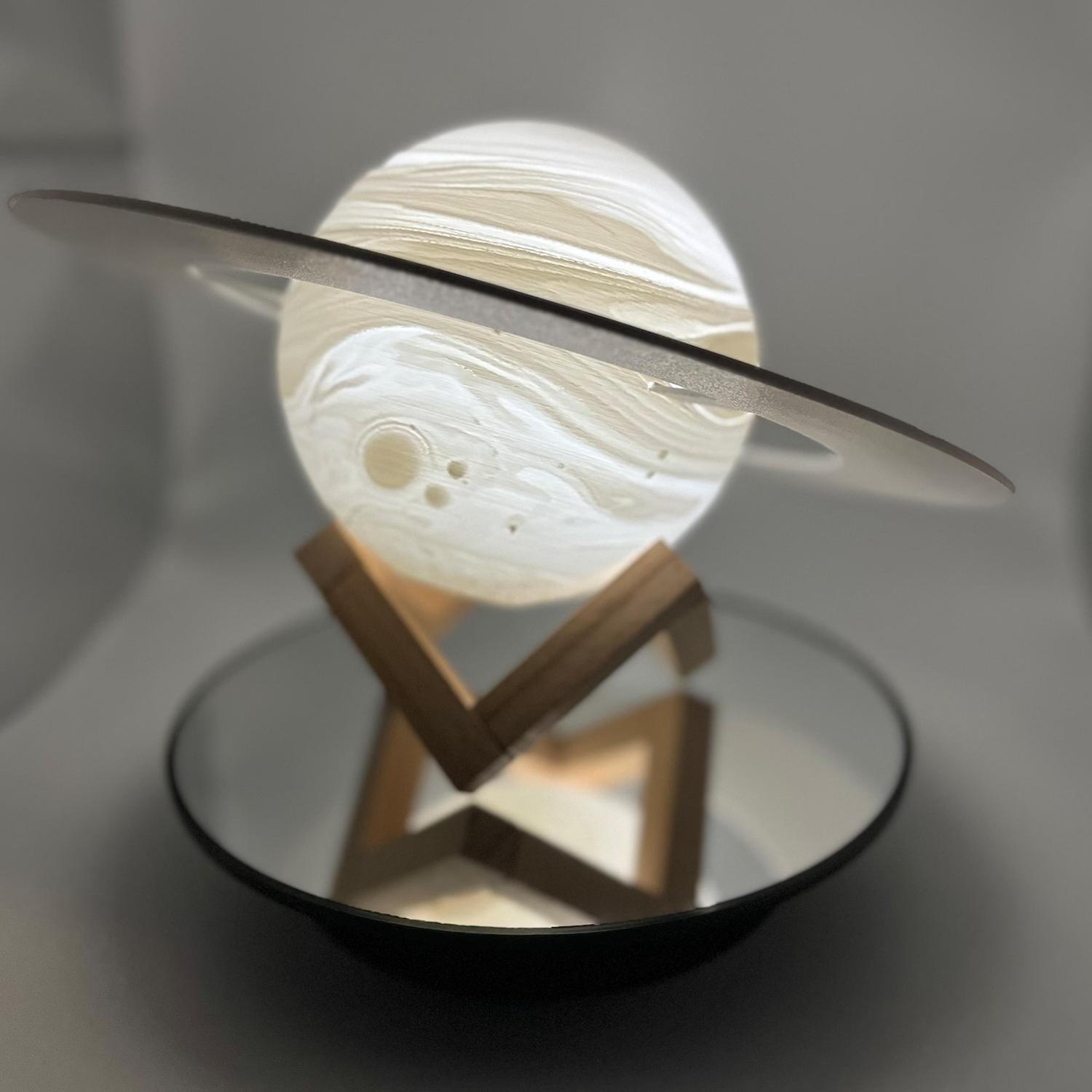 Textured Spherical Celestial Table Lamp, Adjustable Color Changing Planet Night Light With Supporting Stand