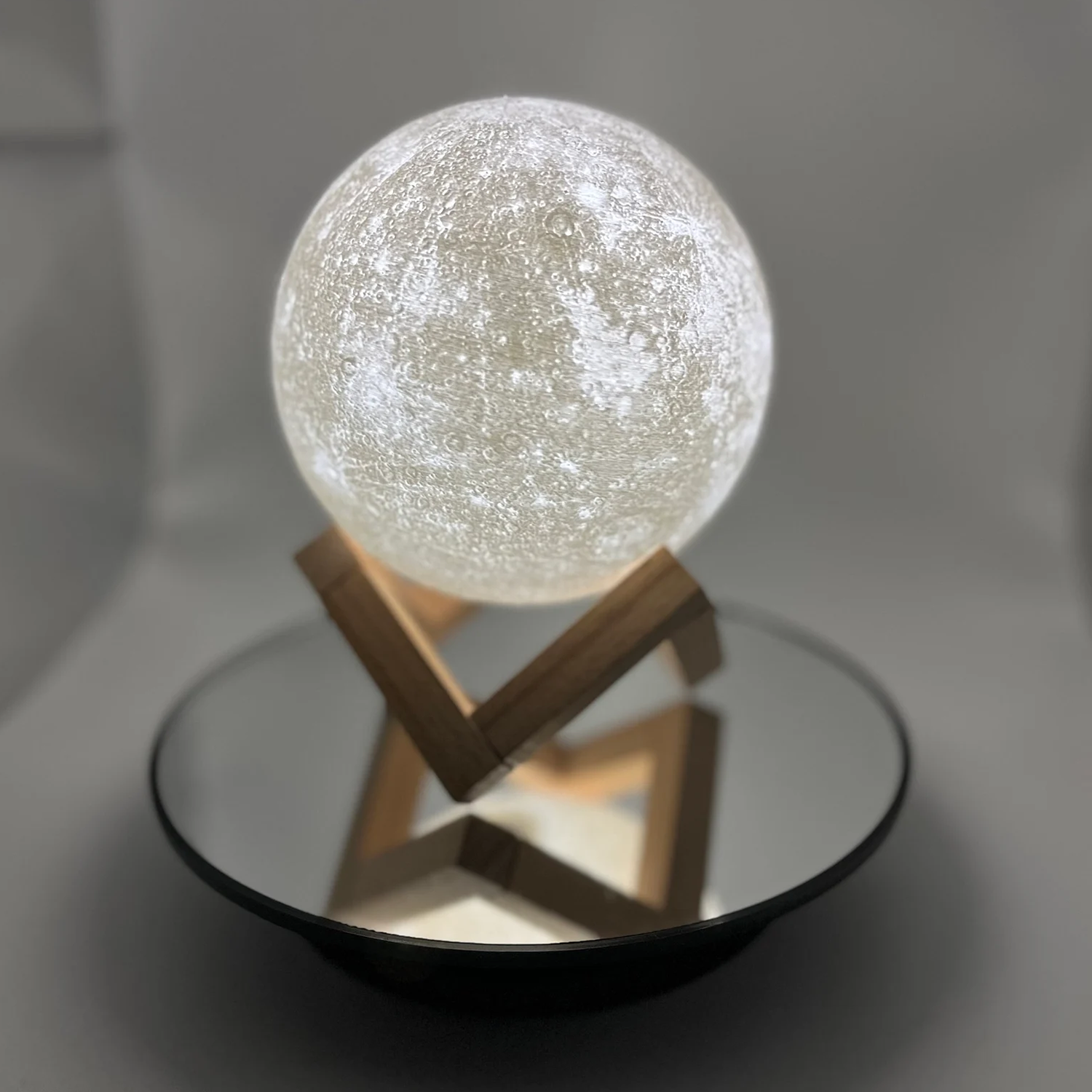 Textured Spherical Celestial Table Lamp, Adjustable Color Changing Planet Night Light With Supporting Stand