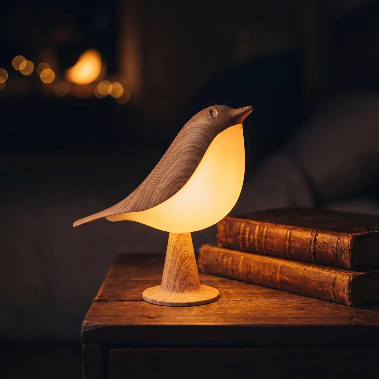 Perched Avian Silhouette Table Light, Warm Tone Decorative Night Lamp With Portable Rechargeable Design