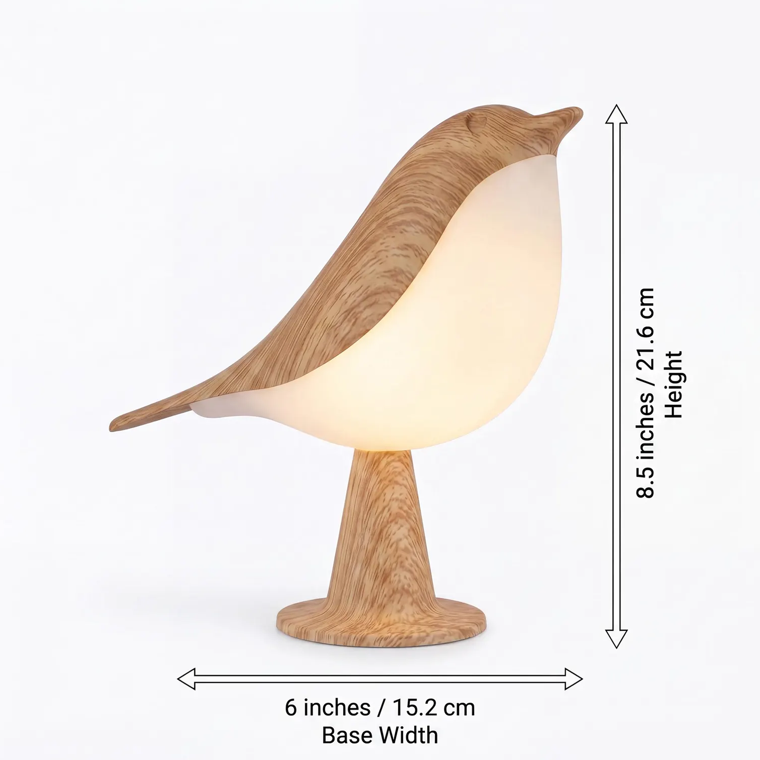 Perched Avian Silhouette Table Light, Warm Tone Decorative Night Lamp With Portable Rechargeable Design
