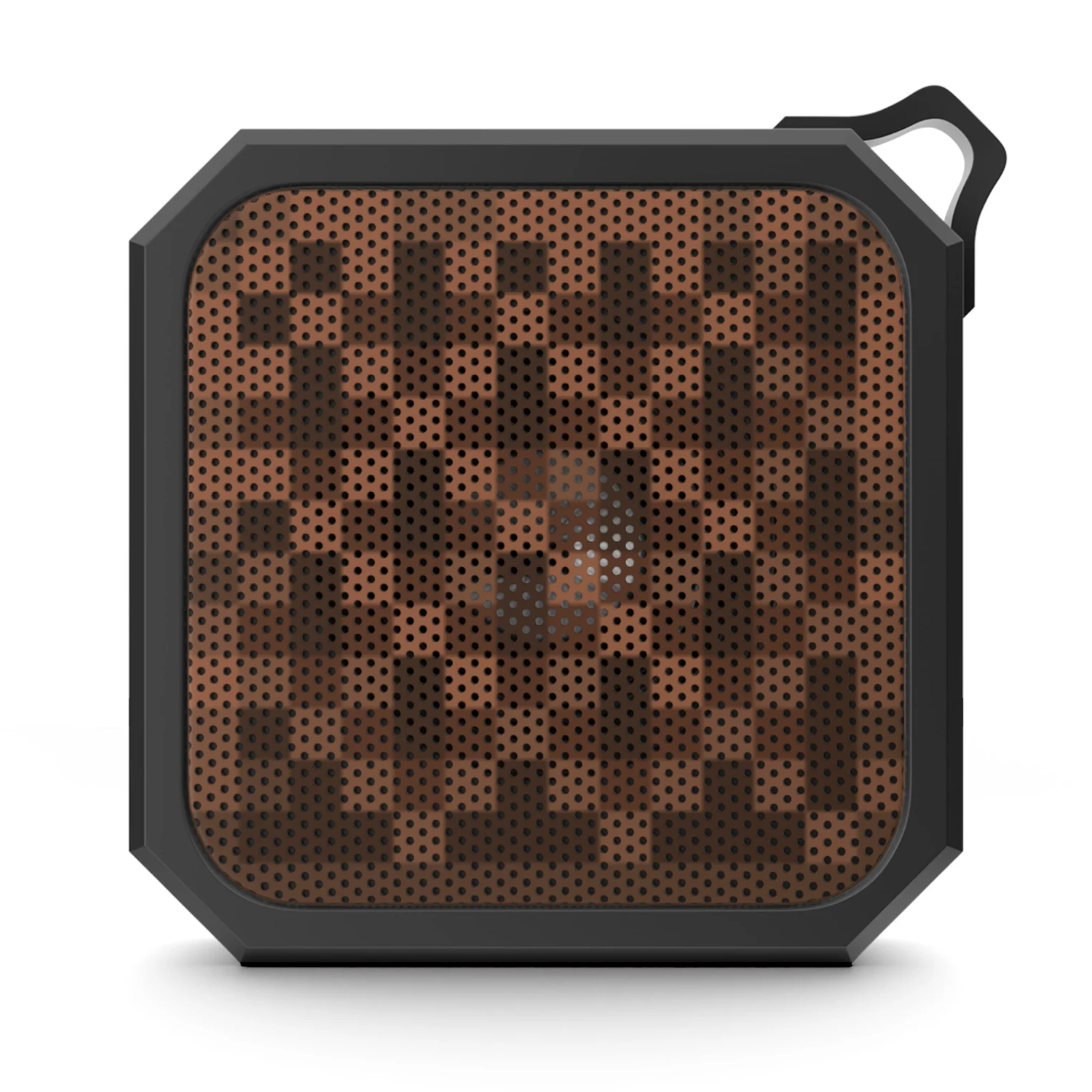 Block Pattern Compact Wireless Audio Player, Portable Square Bluetooth Speaker With Built-In Carry Loop