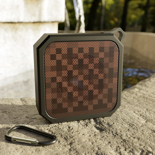 Block Pattern Compact Wireless Audio Player, Portable Square Bluetooth Speaker With Built-In Carry Loop